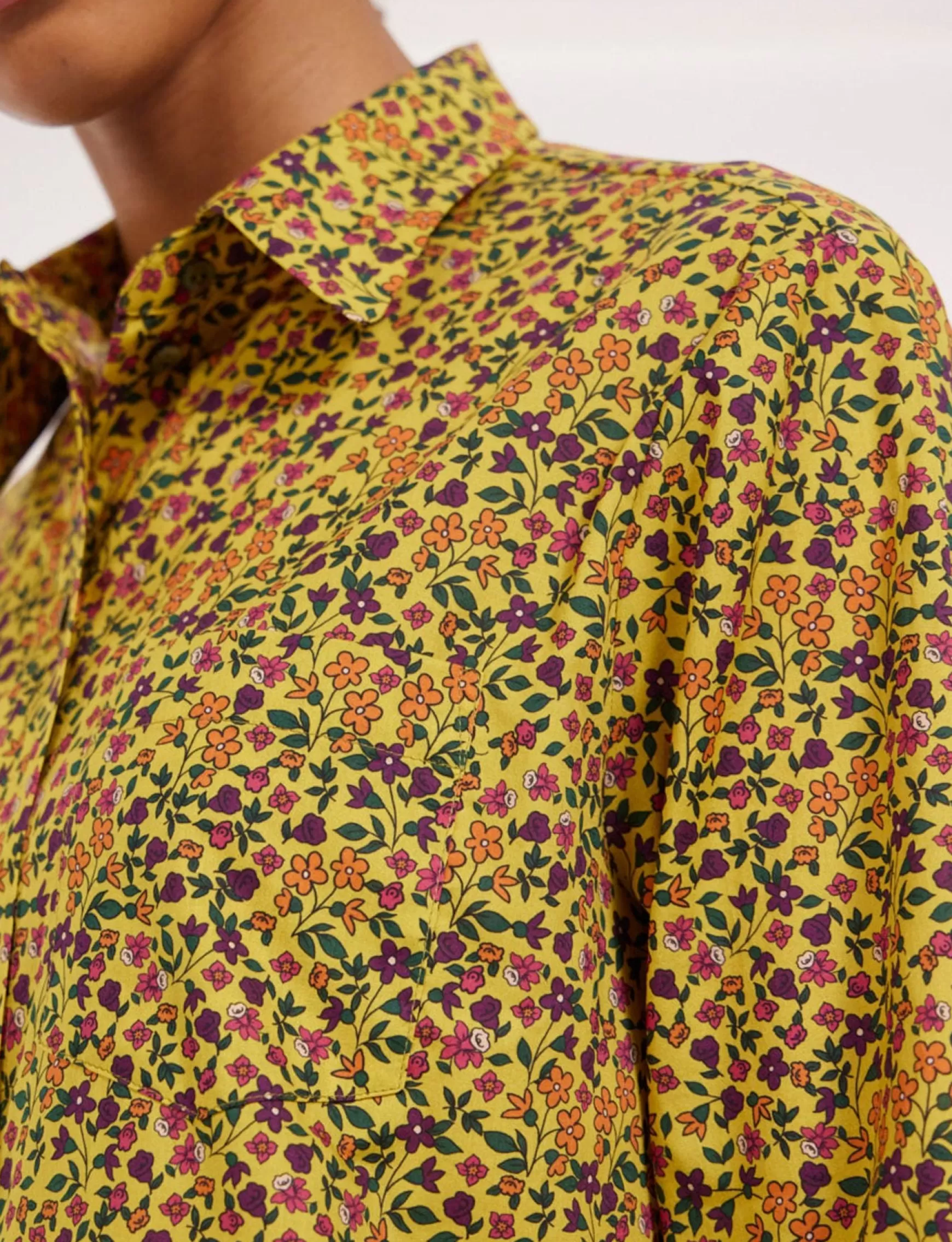 Ines de la Fressange Paris Maureen yellow floral shirt Best