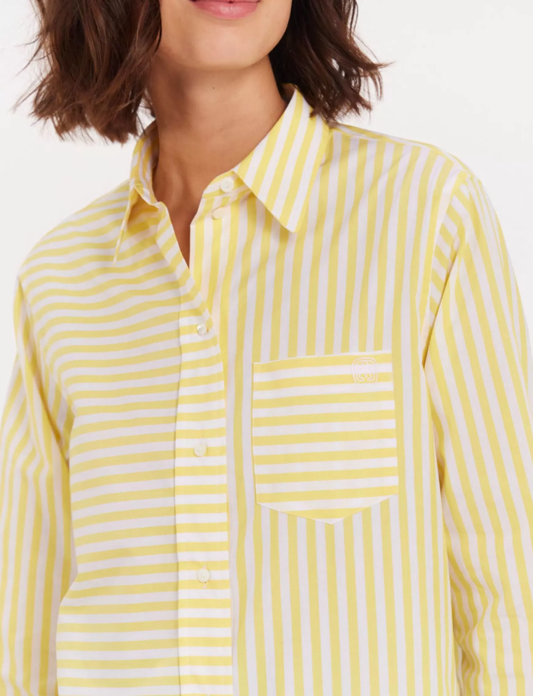 Ines de la Fressange Paris Maureen yellow striped shirt Flash Sale