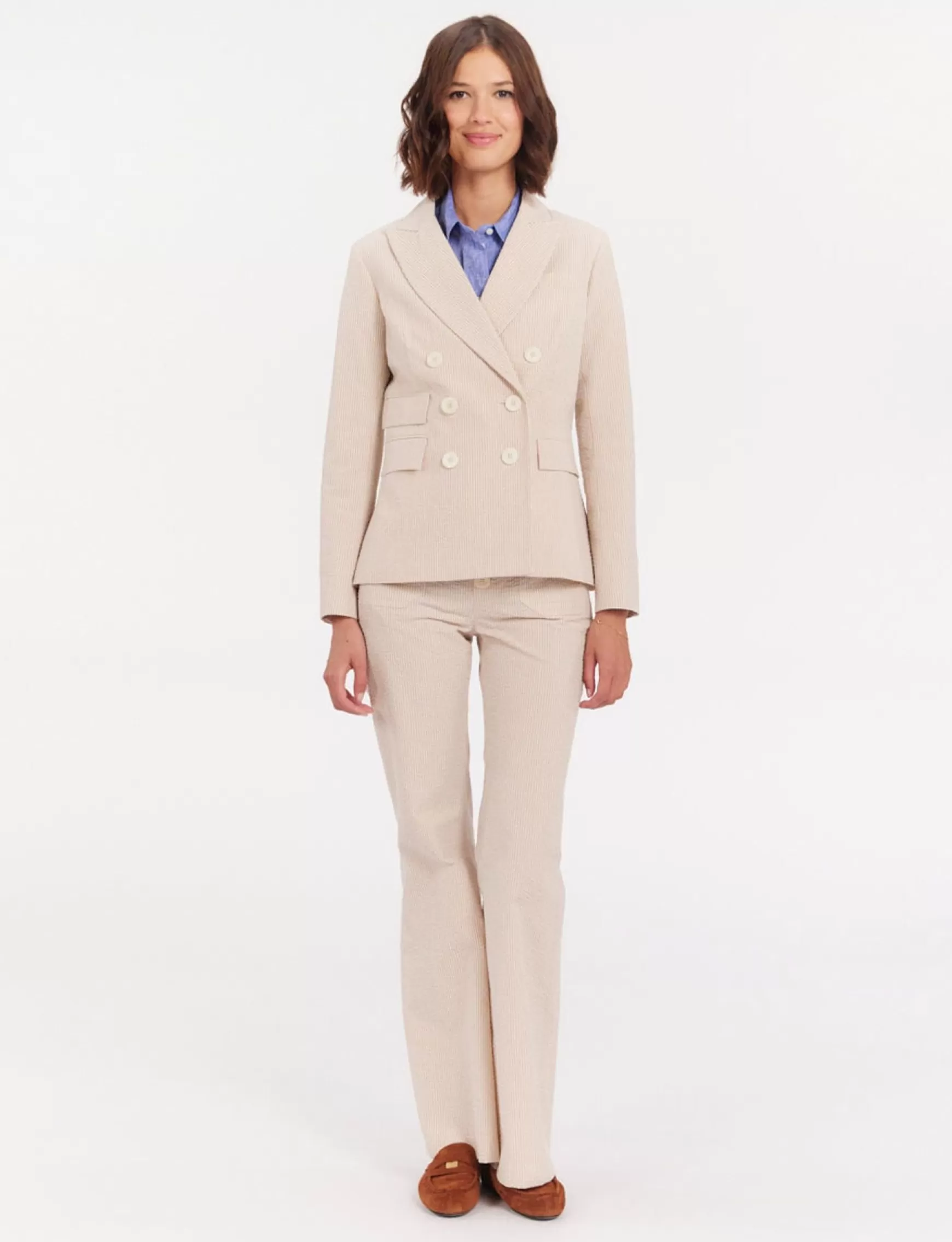 Ines de la Fressange Paris Maurice ecru striped jacket Outlet