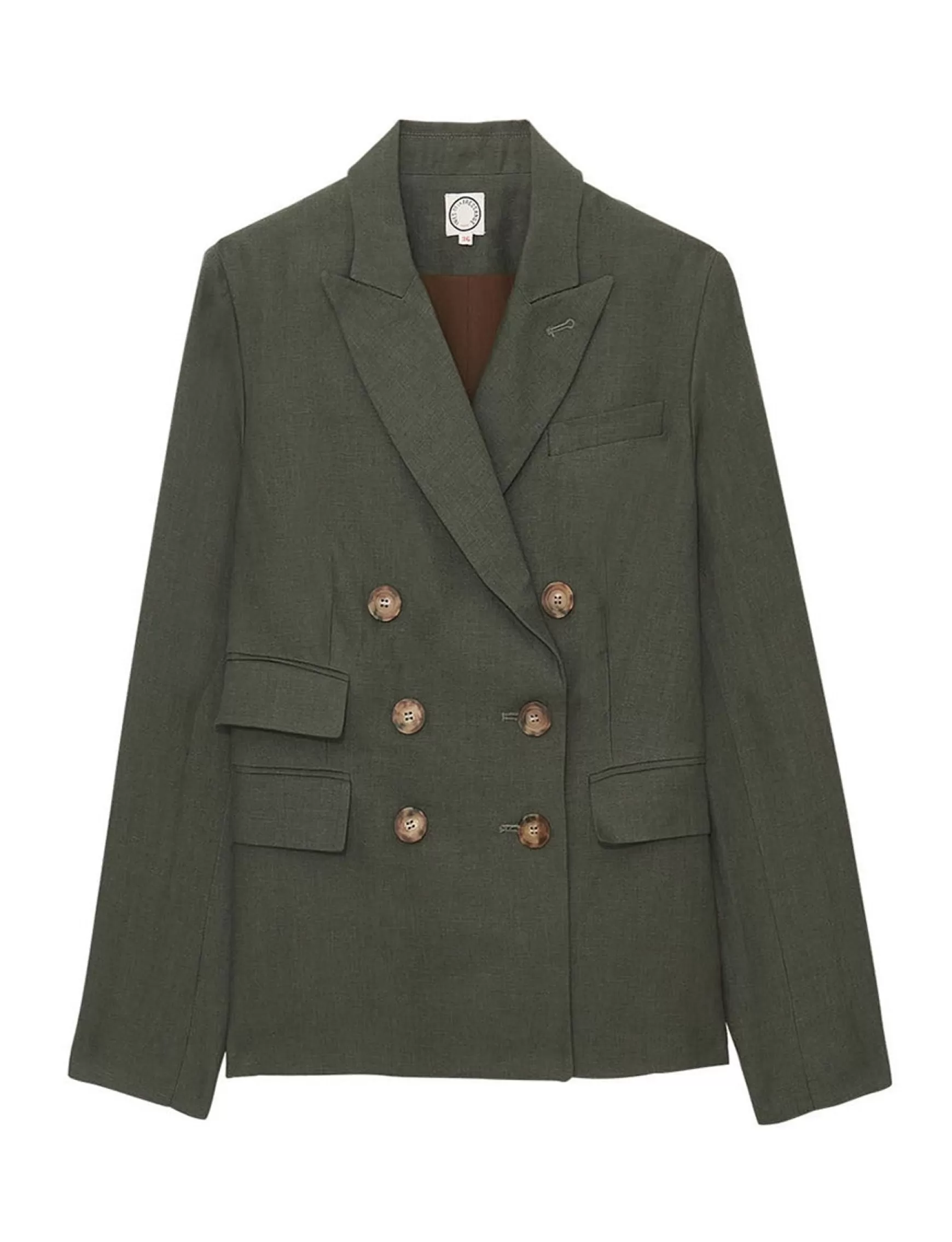 Ines de la Fressange Paris Maurice jacket in dark green linen Cheap