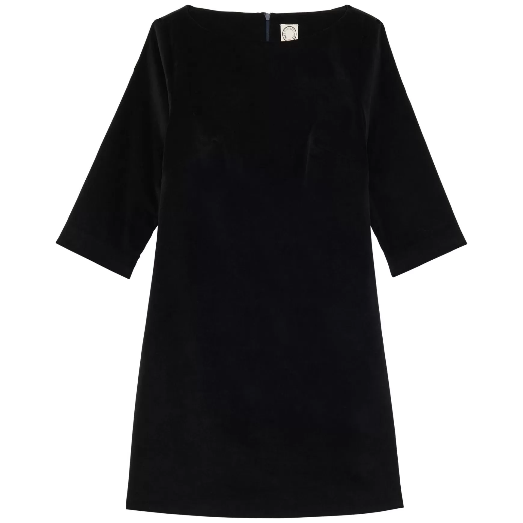 Ines de la Fressange Paris Megan dress in smooth black velvet New