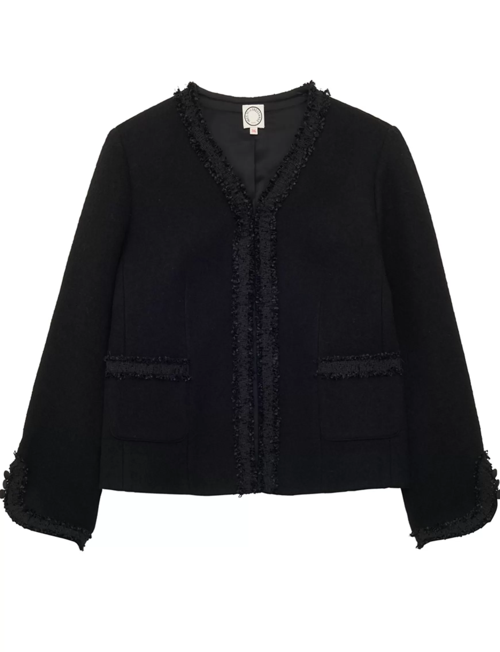 Ines de la Fressange Paris Misia jacket in black wool Clearance