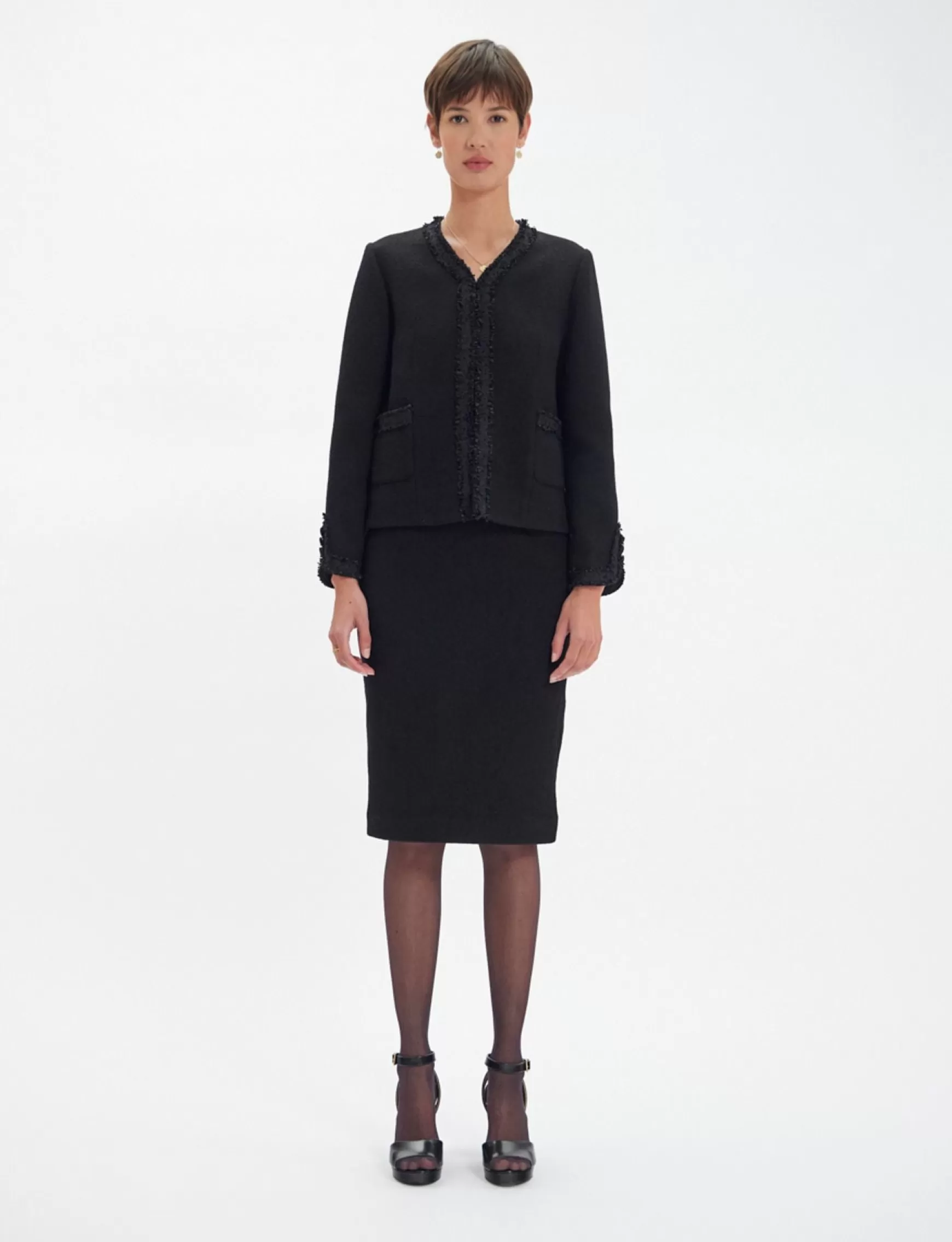 Ines de la Fressange Paris Misia jacket in black wool Clearance