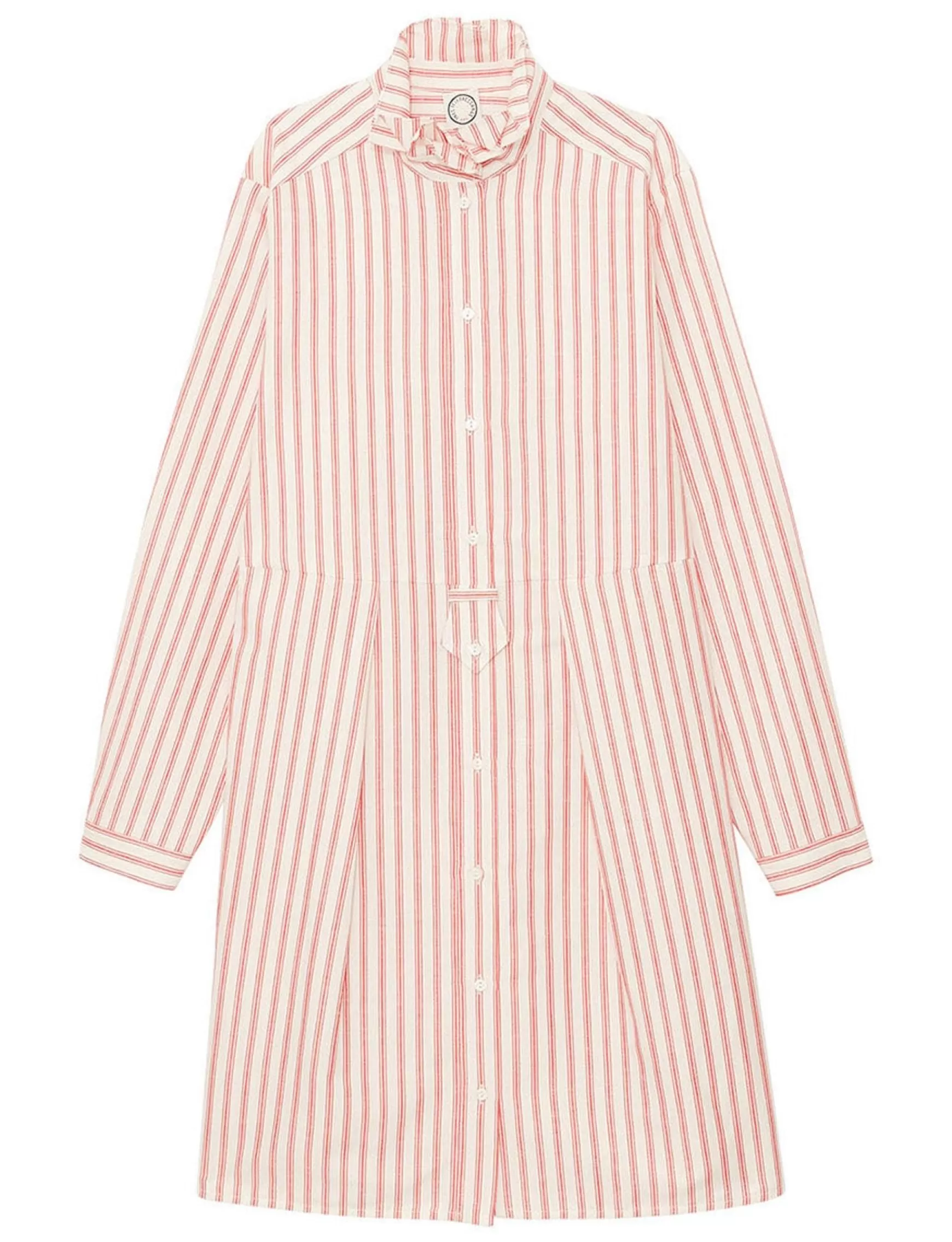 Ines de la Fressange Paris Monica dress in red and white striped linen Discount