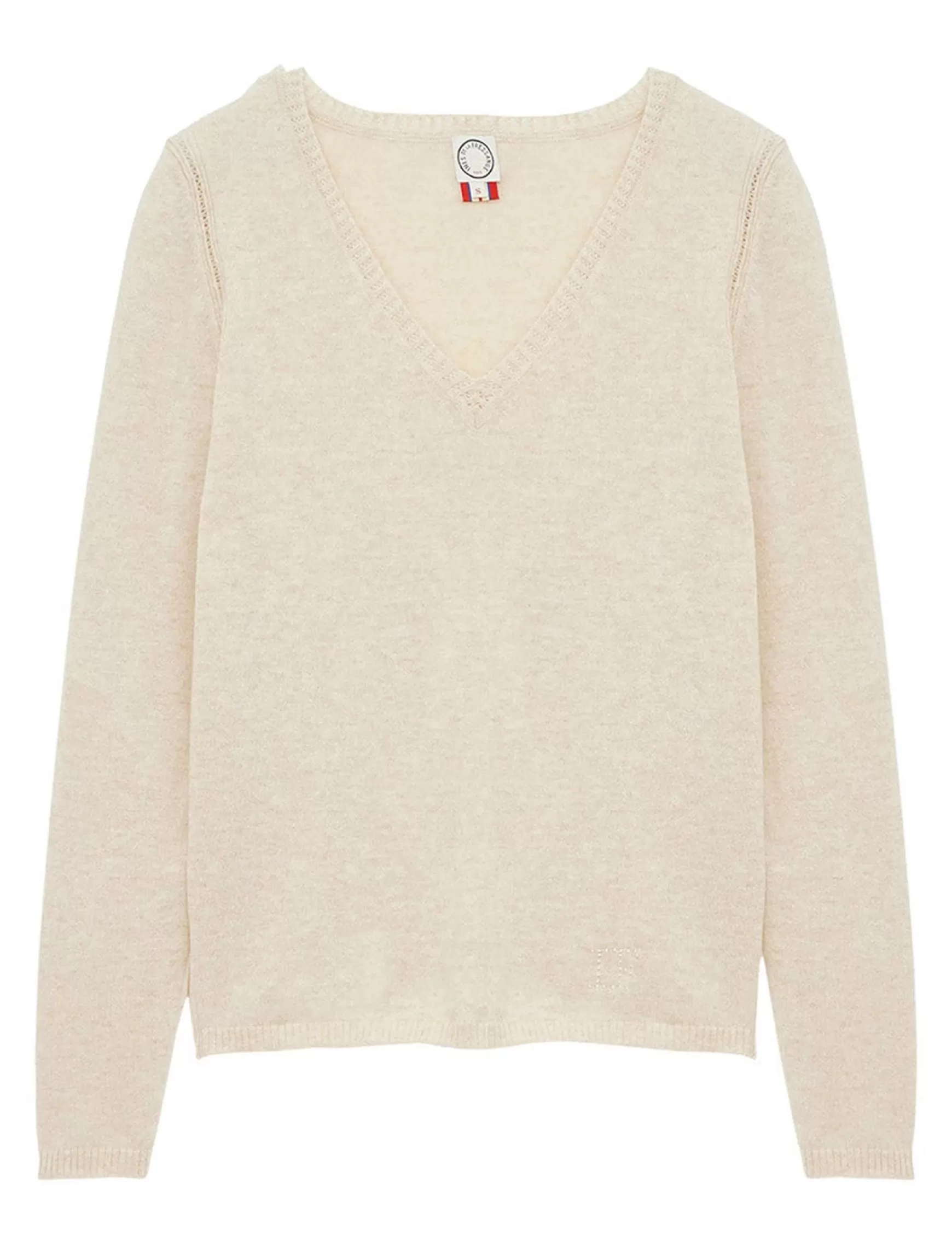 Ines de la Fressange Paris Morgane beige v-neck jumper Outlet