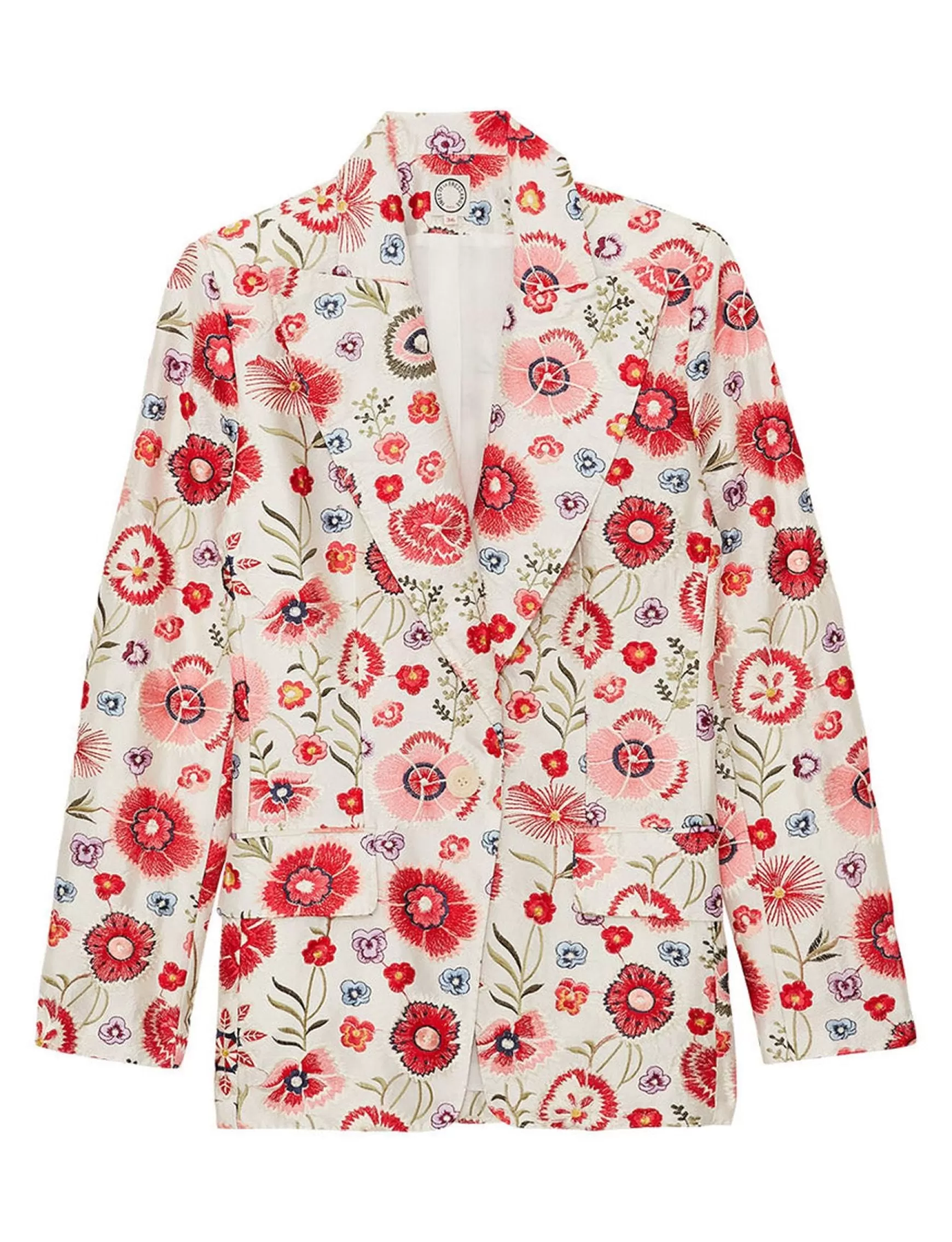 Ines de la Fressange Paris Multicoloured embroidered dove jacket Clearance