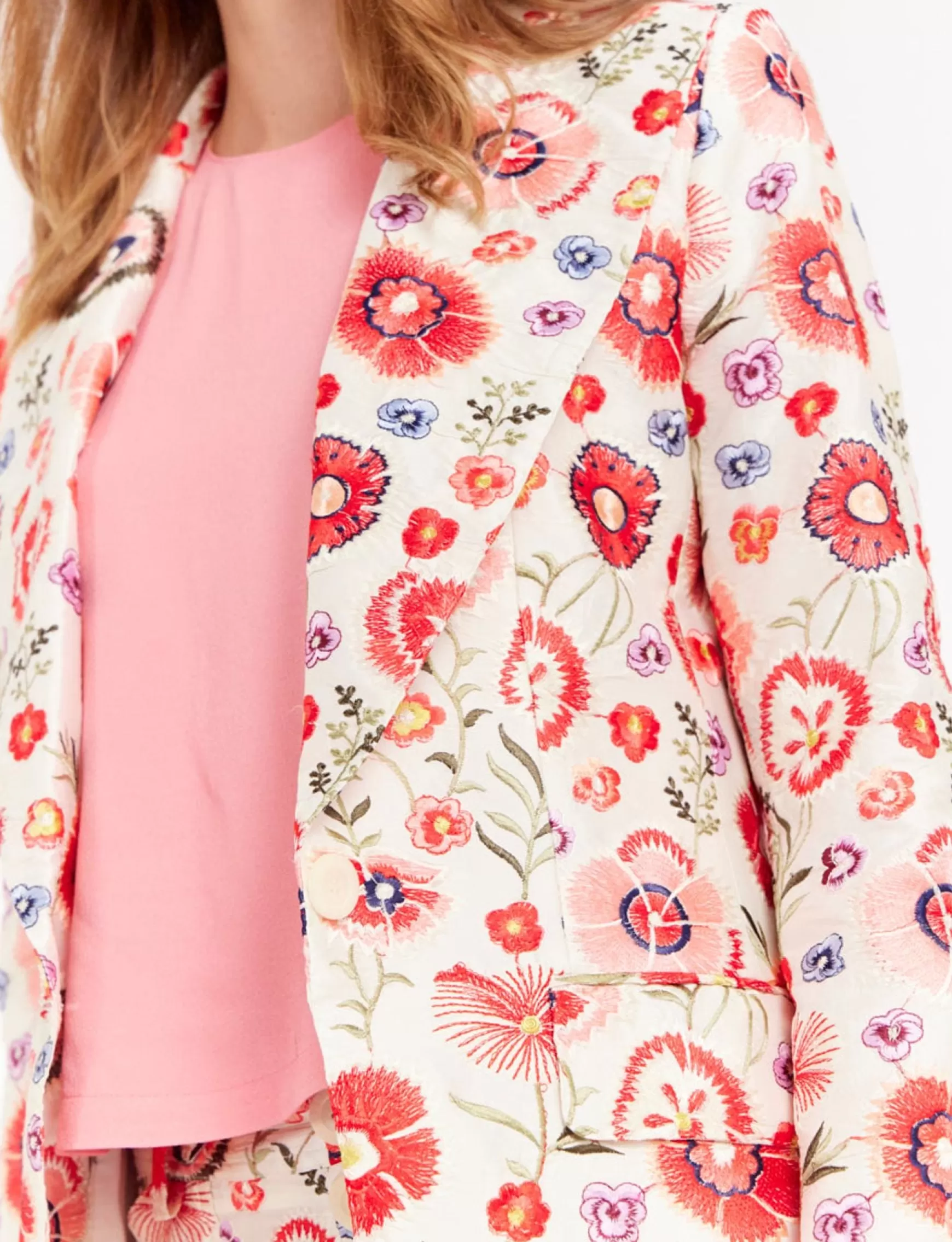 Ines de la Fressange Paris Multicoloured embroidered dove jacket Clearance