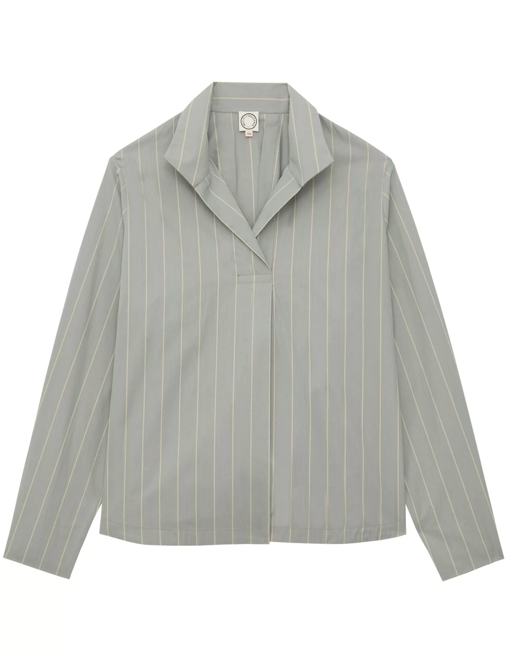 Ines de la Fressange Paris Noa almond green top with fine stripes Flash Sale