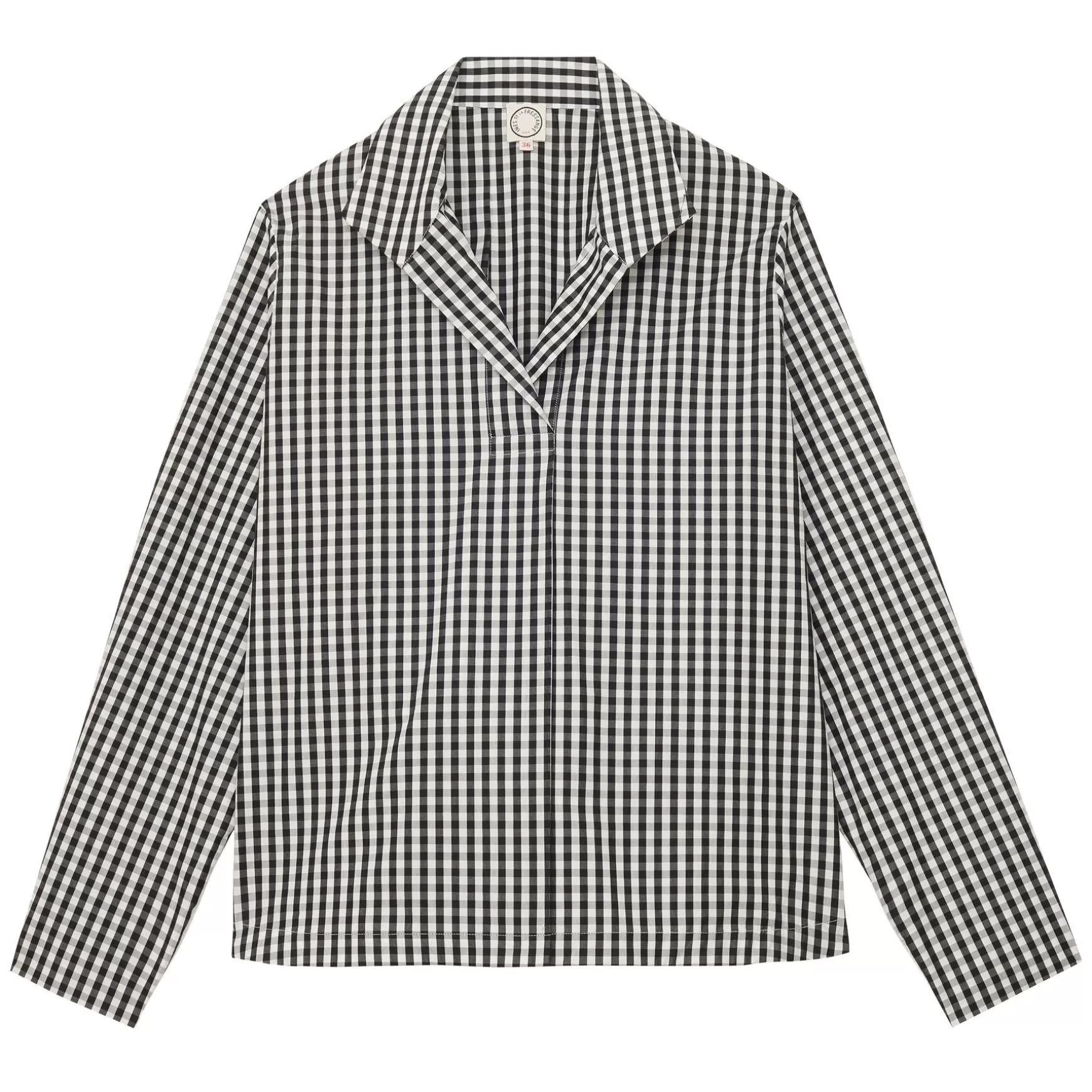 Ines de la Fressange Paris Noa black and white gingham check top New