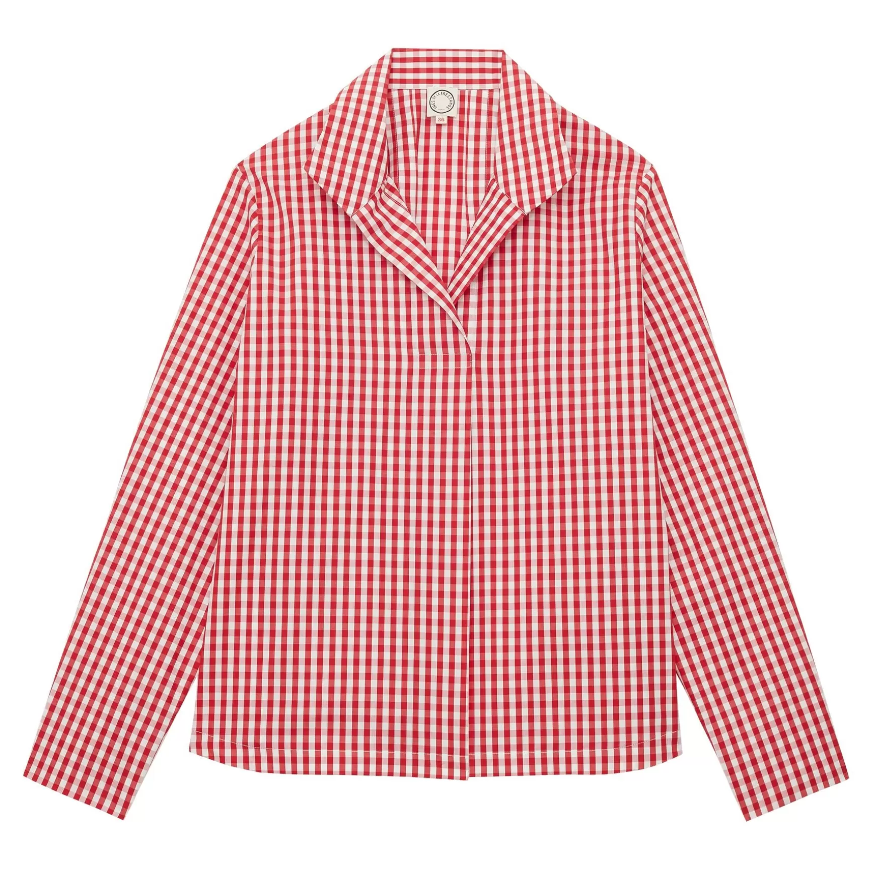 Ines de la Fressange Paris Noa red and white gingham check top Cheap