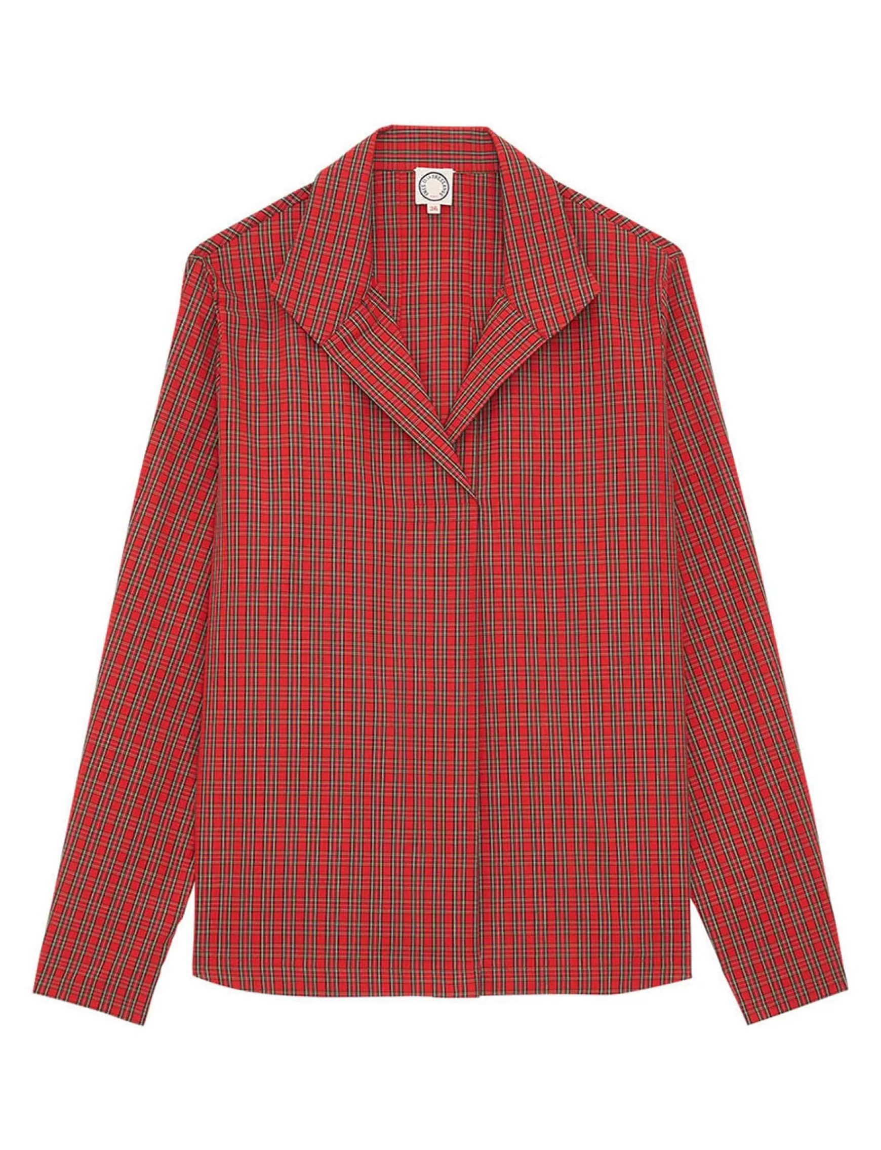 Ines de la Fressange Paris Noa red plaid top Store