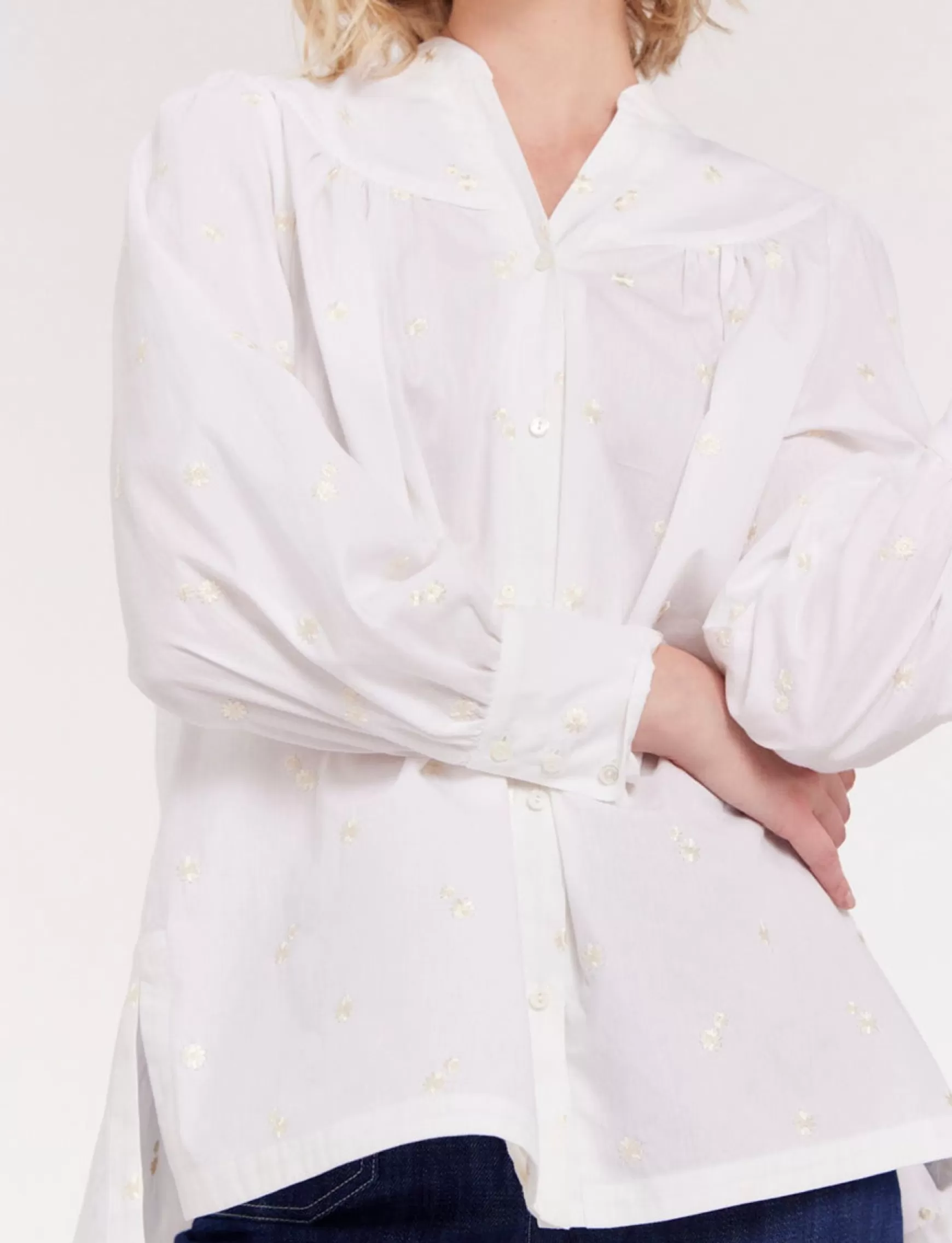 Ines de la Fressange Paris Ornella white embroidered blouse Best