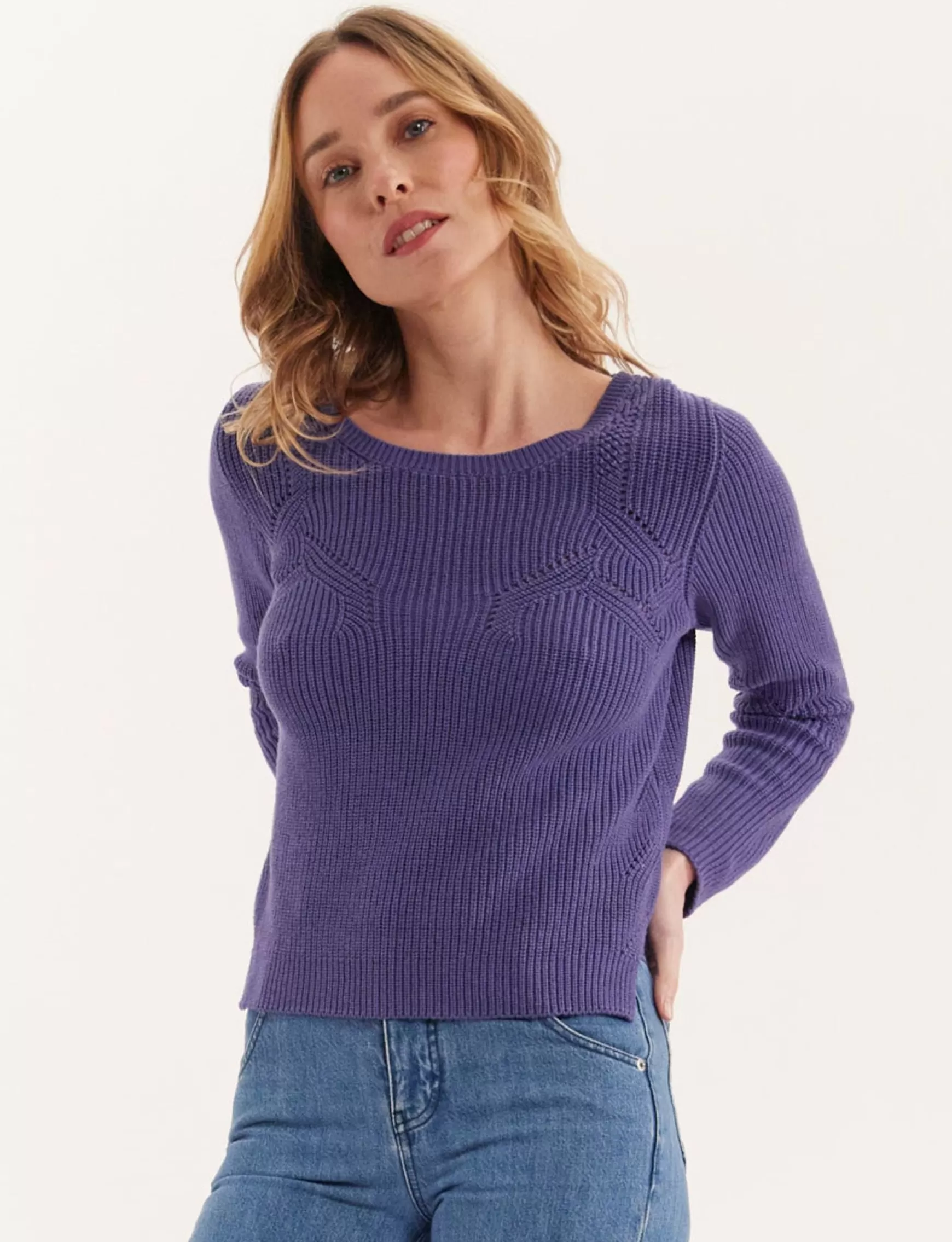 Ines de la Fressange Paris Purple Agathe jumper Flash Sale