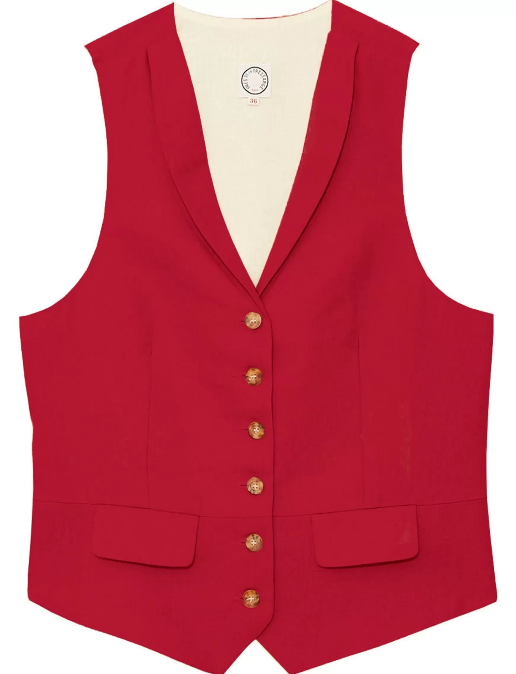 Ines de la Fressange Paris Robinson raspberry linen cardigan Cheap