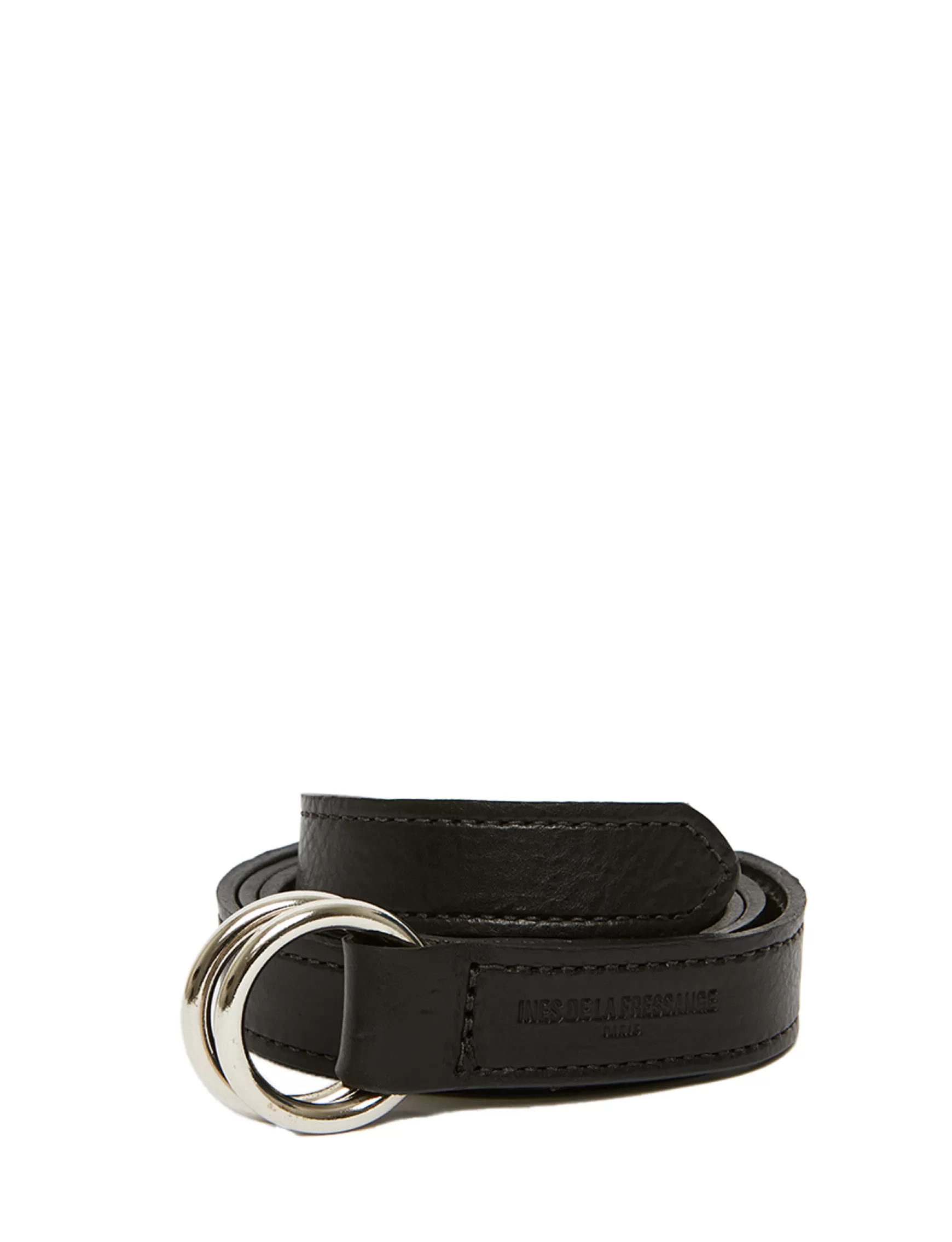 Ines de la Fressange Paris Sidonie black leather belt Cheap