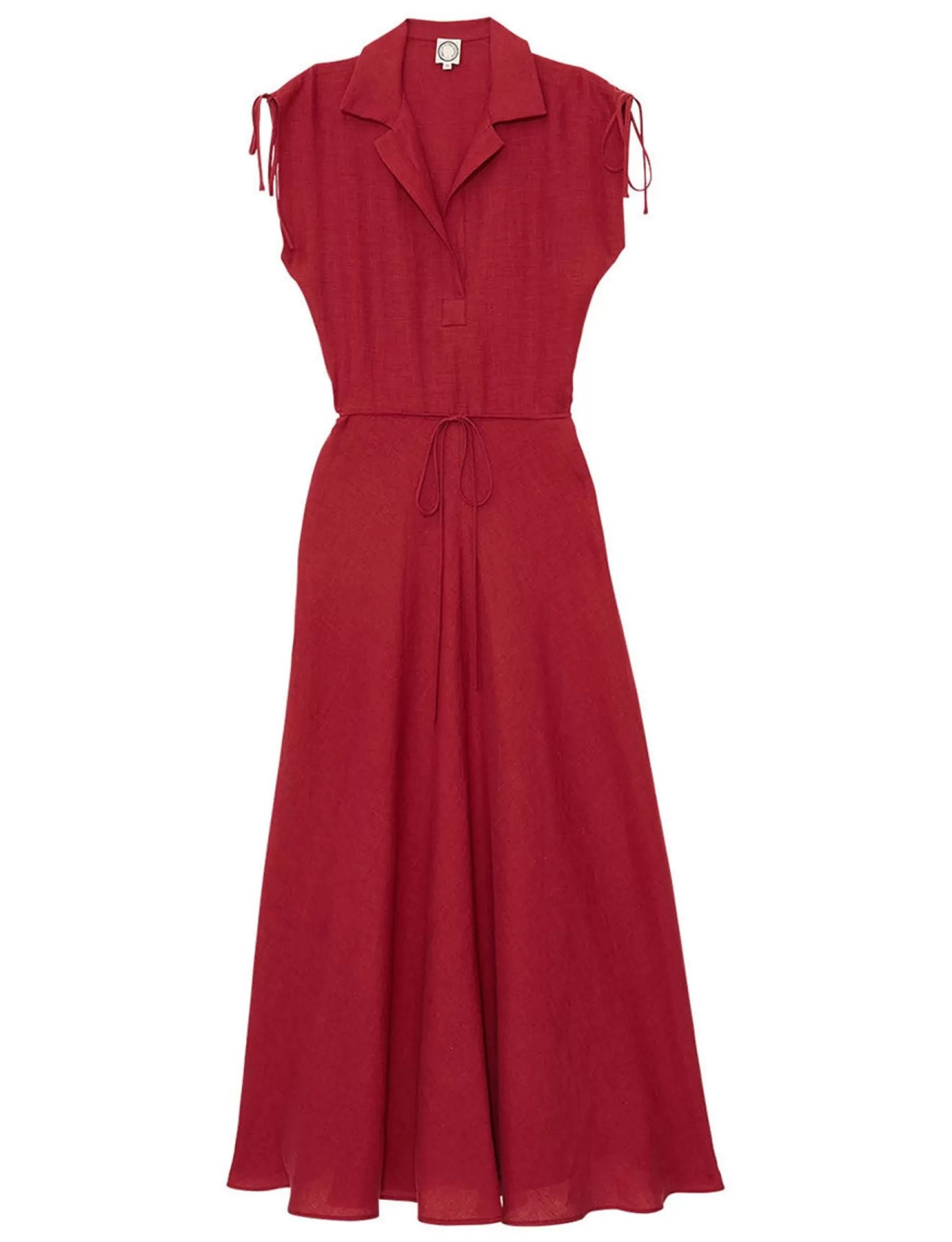 Ines de la Fressange Paris Violine dress in raspberry linen Flash Sale