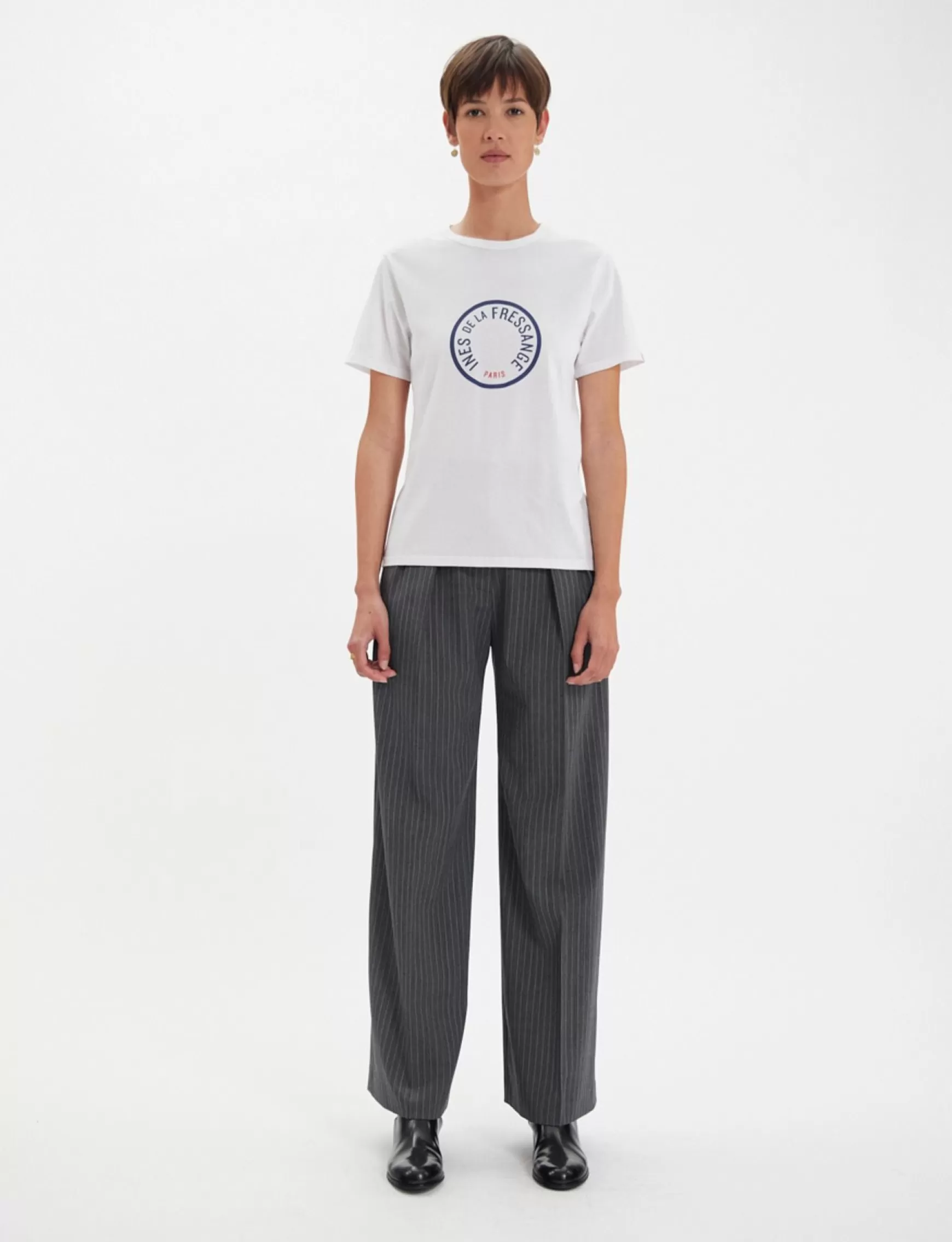 Ines de la Fressange Paris White Oscar T-shirt Flash Sale