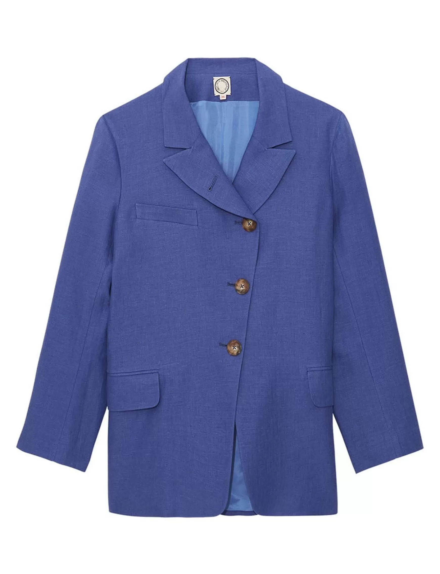 Ines de la Fressange Paris Yohan jacket in blue linen Store