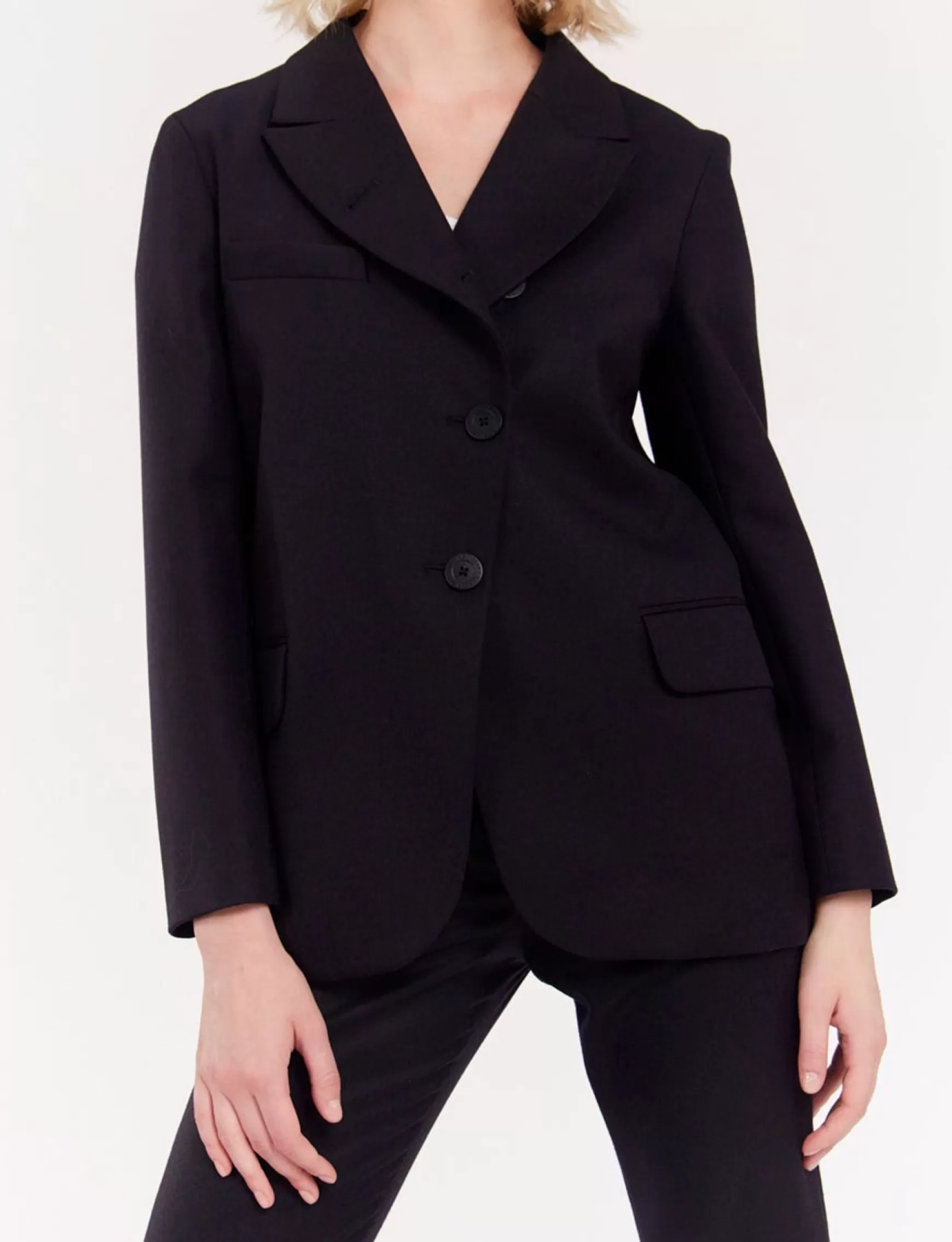 Ines de la Fressange Paris Yohan midnight blue wool jacket Store